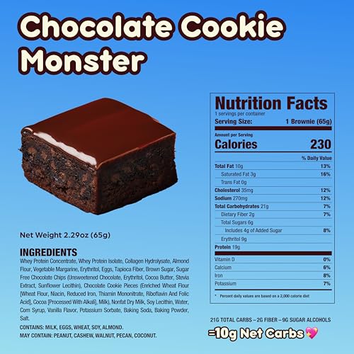 Image of Prime Bites High Protein Brownie Snack, Low Carb, Chocolate Cookie 12ct
