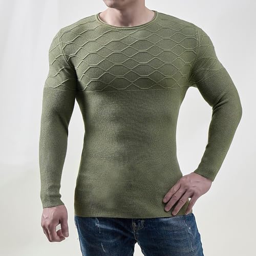 Men's Crew Neck Pullover Sweater Casual Soft Knit Sweater for Fall and Winter Comfortable Long Sleeve Top2