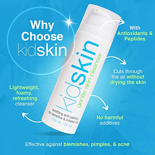 Kidskin - Gentle Skin Cleanser, Facial Cleanser For Dry Skin And Other Skin Types, Hydrating Facial Cleanser For 8 Years Old And Above, Vegan-And-Cruelty-Free Gentle Face Cleanser, 5 Fl. Oz. #TOP3