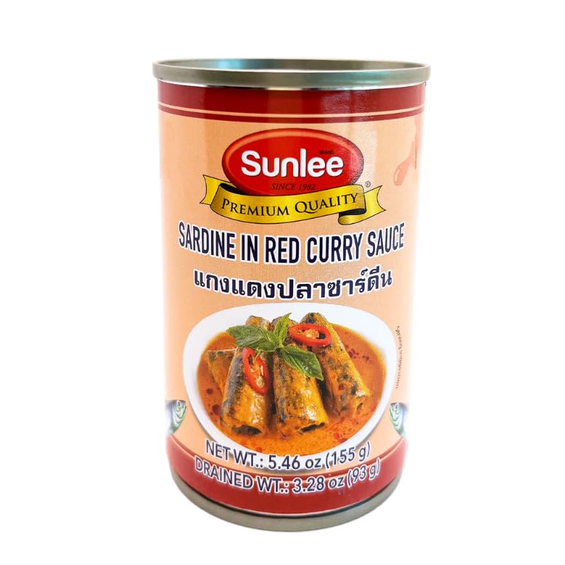 Sunlee Sardine in Thai Curry 5.5 Oz Pack of 8 (Choose your Flavors)