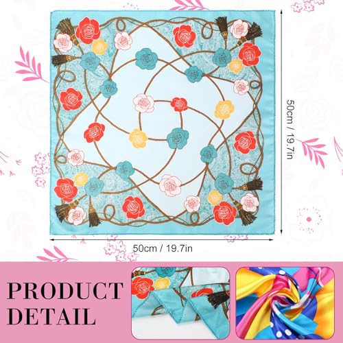 Handepo 100 Pieces Women Head Scarves Bulk 19.69 Inch Satin Square Silk Feeling Hair Scarf Bundle Mixed Color Neck Head Scarf Set for Women, Random Color2