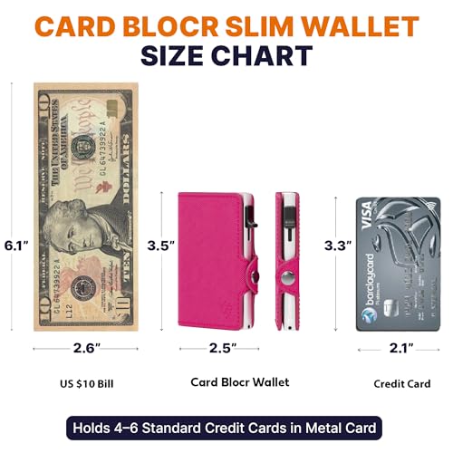 Image of Conceal Plus Pop Up Wallet for Women | Slim RFID Blocking Card Holder for Small Purses & Crossbody Bags | Minimalist Aluminum Wallet | Holds 4-6 Cards | Compact Travel Wallet