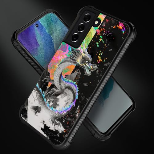 CARLOCA Compatible with Samsung Galaxy S21 FE Case,Trippy Dragon Colorful Graphic Design Shockproof Anti-Scratch Drop Protection Case for Samsung Galaxy S21 FE by CARLOCA - Image 3