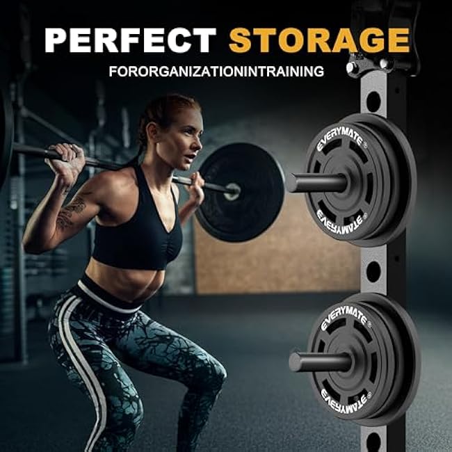 Weight Plate Holder, Weight Plate Storage Rack, Fitness Squat Rack Attachments, For Power Rack 2x2-3x2,Fit 2 Weight Plates