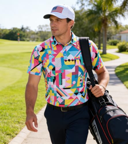 Neon 80s Men's Golf Polo