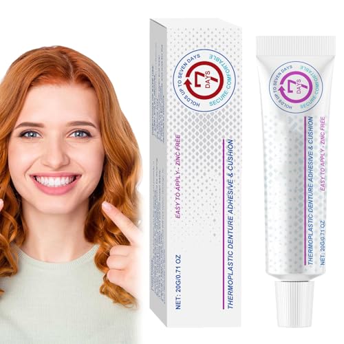 Pegamento Dentadura Postiza,Crema Fijadora Para Prótesis Dentales,Adhesivo Dentadura Postiza,Adhesivos Termoplástico para Dentadurass Postizass,Pegamento Dental,para Viajes de Casa,20g