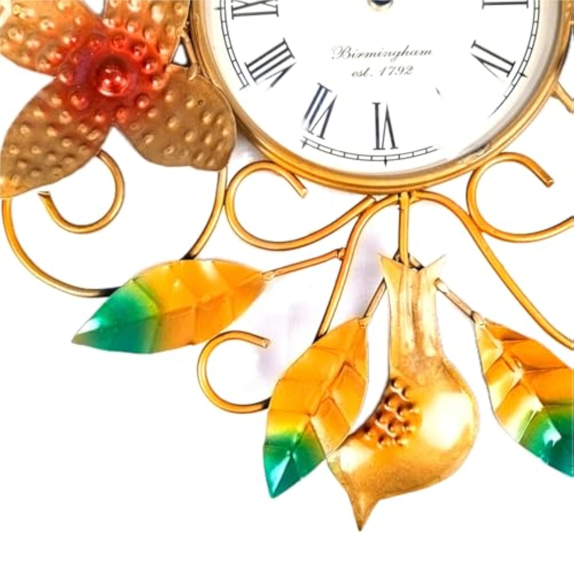 Decorative Wall Clock, Metal Wall Hanging with Clock
