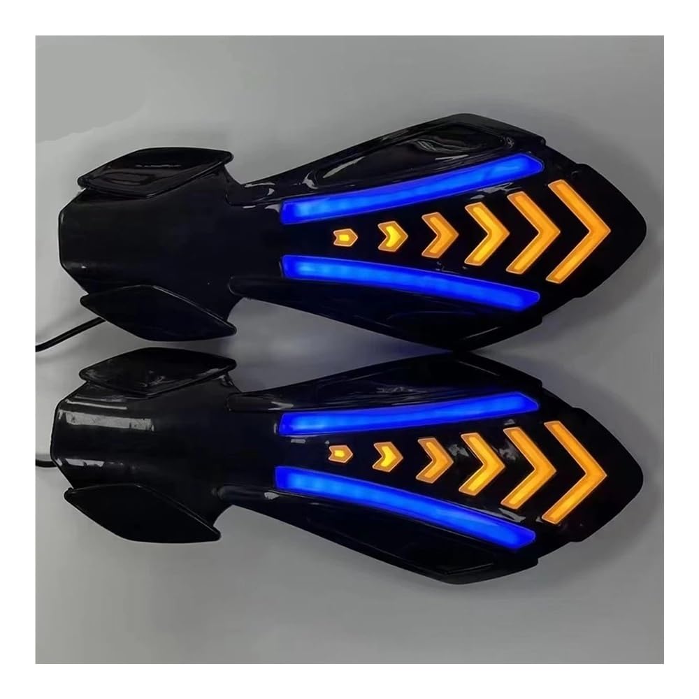 Protège-Mains de Moto avec Clignotants Fluides | 1 Paire de Protecteurs Guidon Motocross Noir