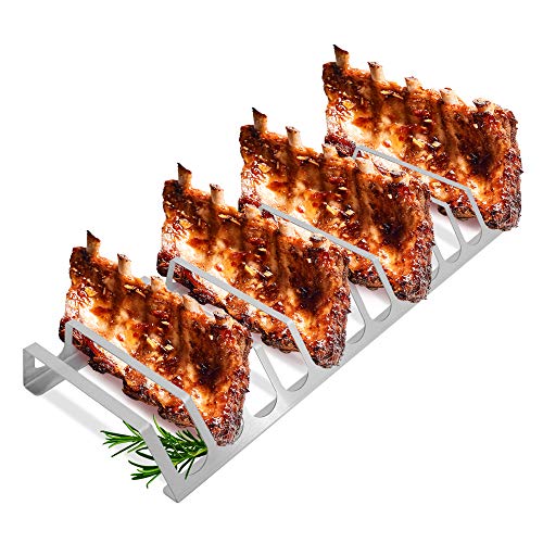 tradeNX Rippchenhalter aus reinem Edelstahl – BBQ...