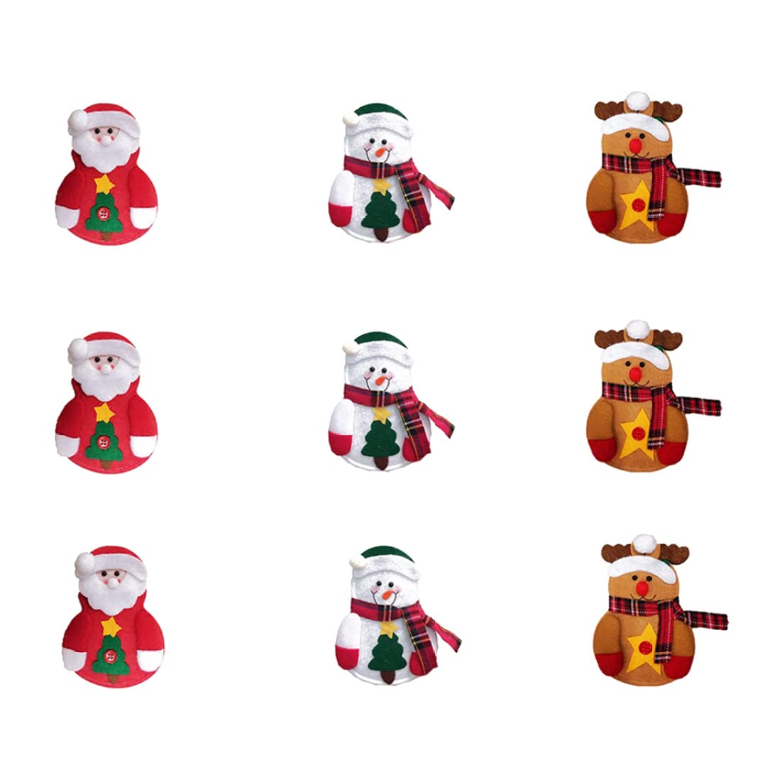 Fkngcp As Shown Christmas Forks Bag Cutlery Pouch Holders Utensil Snowman Silverware Decoration For Christmas Party 9Pcs Fork Bag