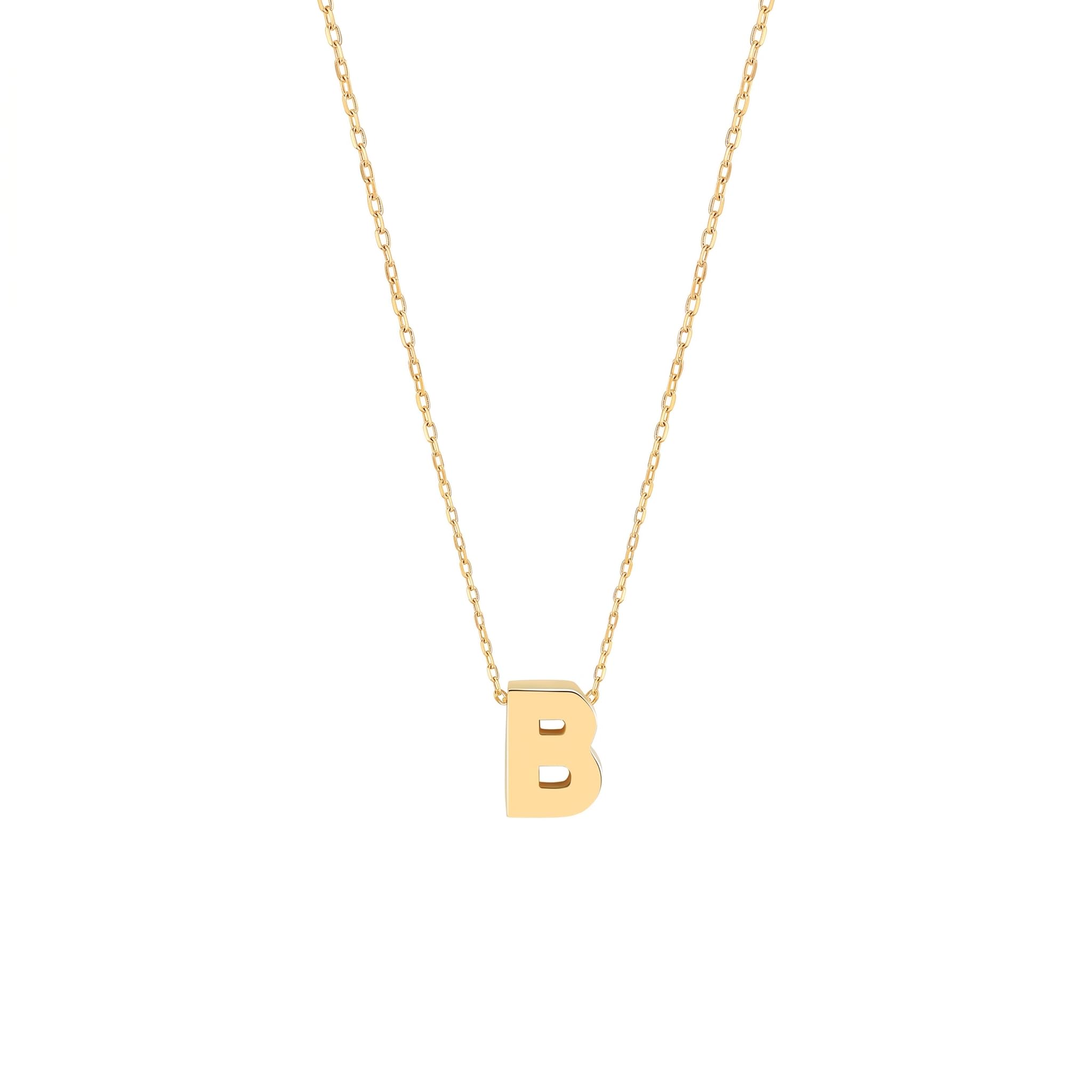 Gelin 10K Solid Gold Initial Necklace for Women