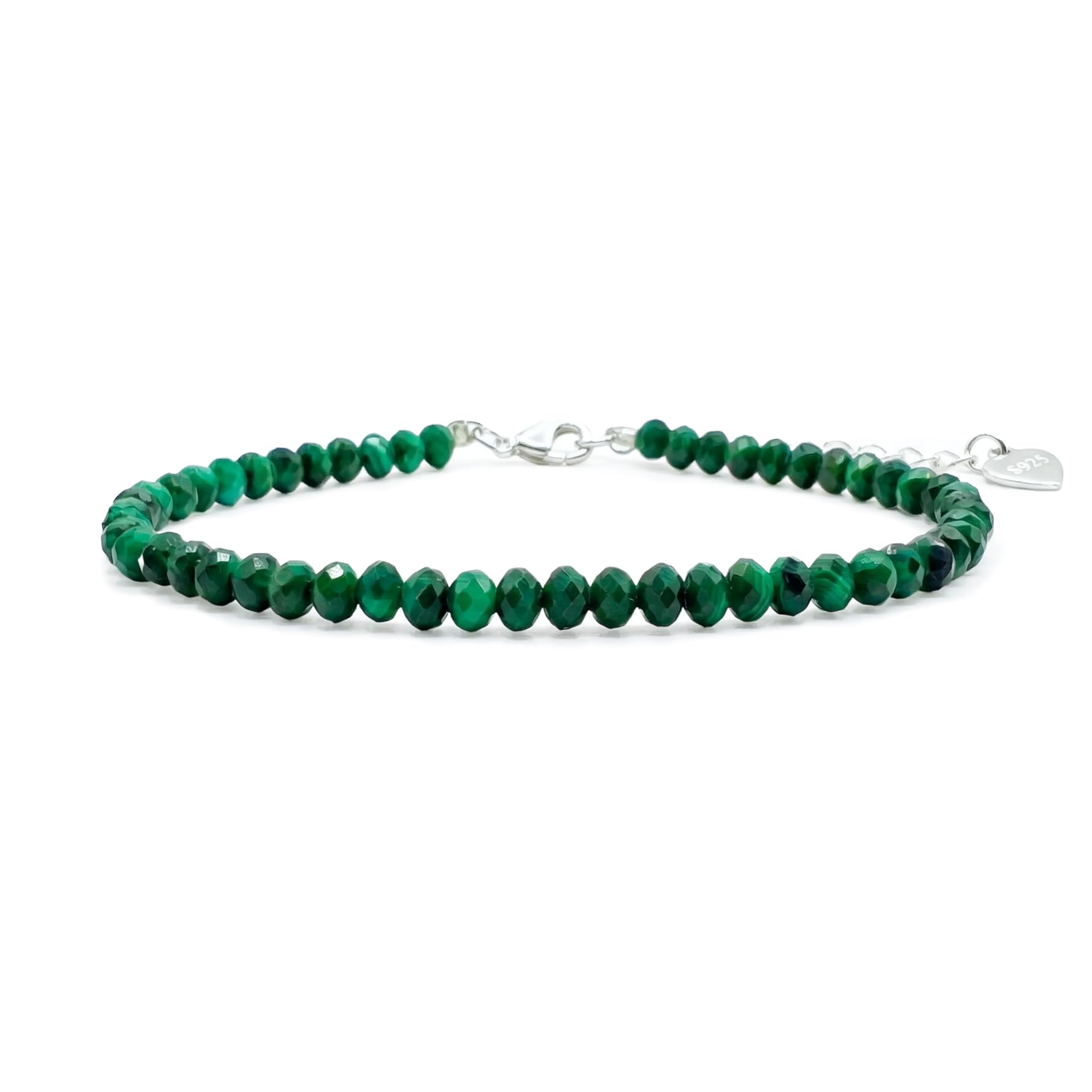Bracciale Pietre Naturali Argento 925 Perline Pietre Preziose Donna | Timbrato S925, Lunghezza regolabile, Perline sfaccettate, Pietre naturali, Delicato e elegante, Confezione regalo