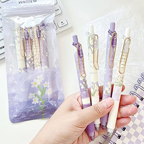 Set 4 bolígrafos de gel MOZXIRZ tinta negra 0.5 mm miniatura 5