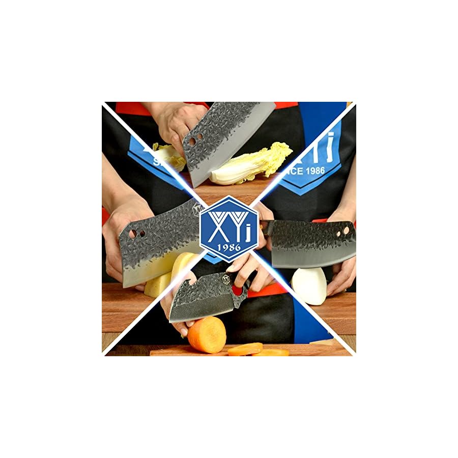 XYJ-Authentic-Since-1986-Forged-Kitchen-Knife-Set-High-Carbon-Steel-Cleavers-5pcs-Knives-Set-With-Roll-Bag-Bone-Scissors-Honing-Steel-Mini-Knife-Sharp-For-Chopping-Meat-Vegetables XYJ Authentic Since 1986, Forged Kitchen Knife Set, High Carbon Steel Cleavers, 5pcs Knives Set With Roll Bag, Bone Scissors, Honing Steel, Sharp For Chopping Meat Vegetable (9)