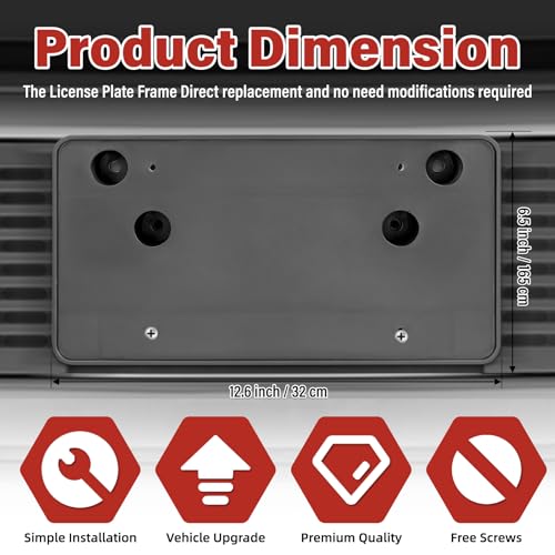 Image of License Plate Bracket Accessories for Chevrolet Chevy Camaro 2010 2011 2012 2013, Front Bumper License Plate Holder Replacement Frame Black Mount