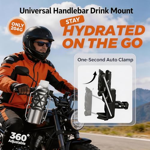 Portavasos universal para motocicleta con rotación 360° miniatura 3