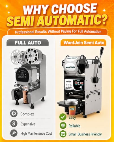 Image of WantJoin Semi Automatic Cup Sealing Machine, 2S Cup Sealer Machine Grey