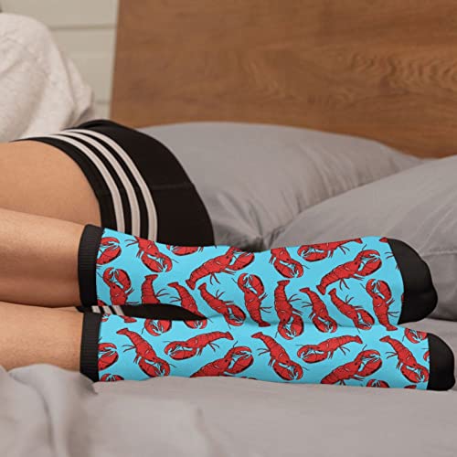 Jedenkuku Red Lobster Food Beach Novelty Fun Crew Socks Fashion Comfortable Men's And Women's Socks #TOP3