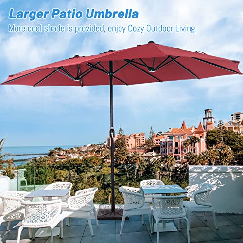 Superjare 13 Ft Outdoor Patio Umbrella And Patio Umbrella Cover With Rod For 7 To 11 Ft Umbrellas & 15 Ft Double-Sided Umbrellas #TOP1