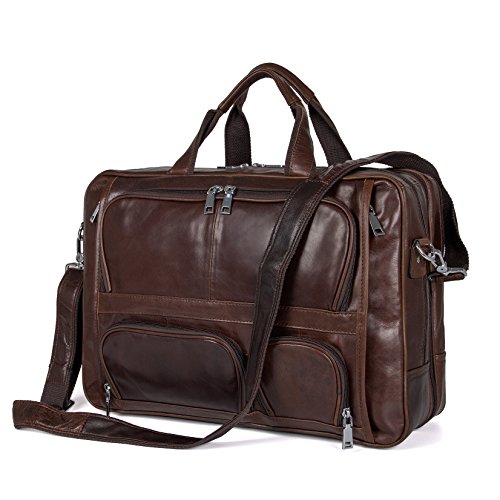 Augus Business Travel Briefcase Genuine Leather Duffel Bags for Men Laptop Bag fits 15.6 inches Laptop - Image 4