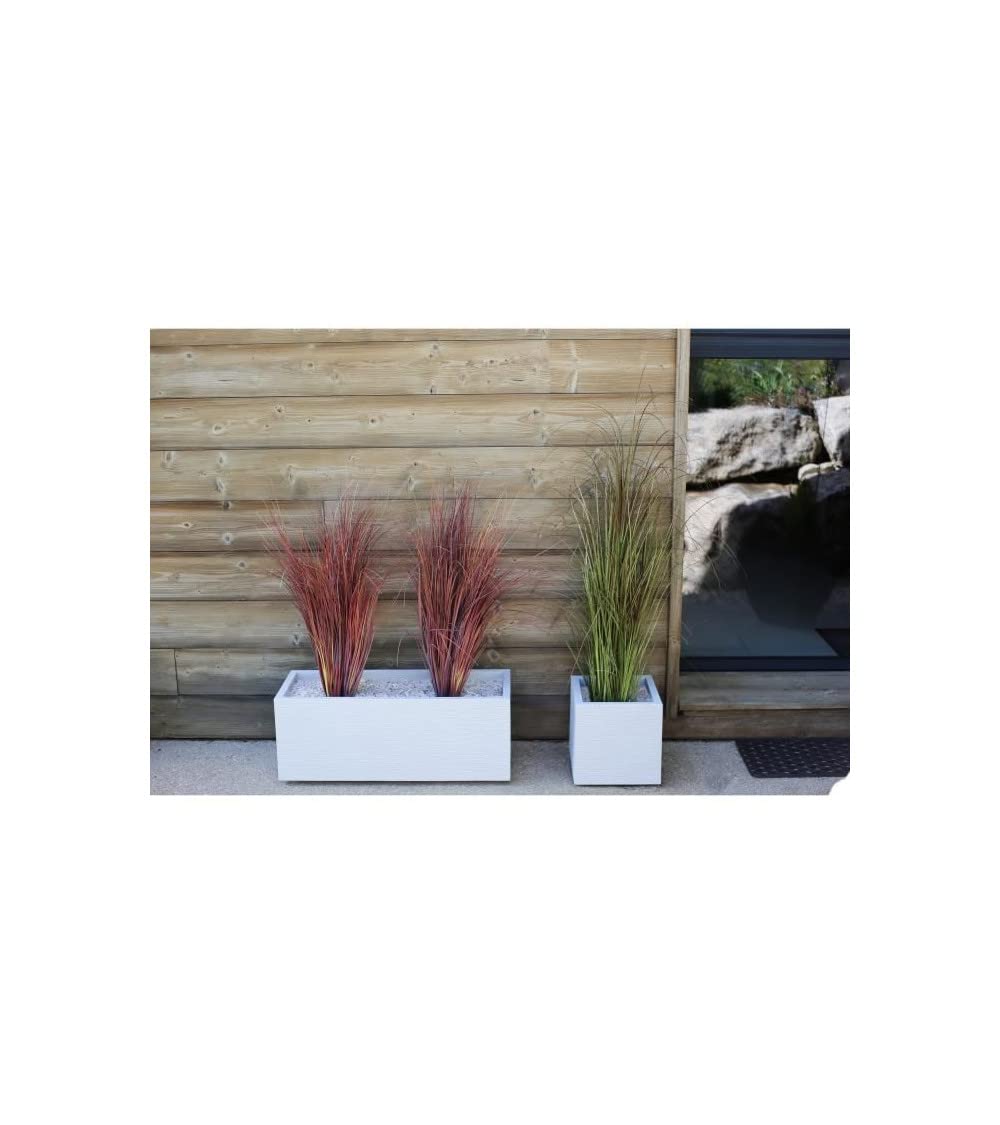 PLASTIC EDA Planter Graphit Up - 57 L - Dimensiones 79.5 x 29.5 x 29.5 cm - Ceruse blanco