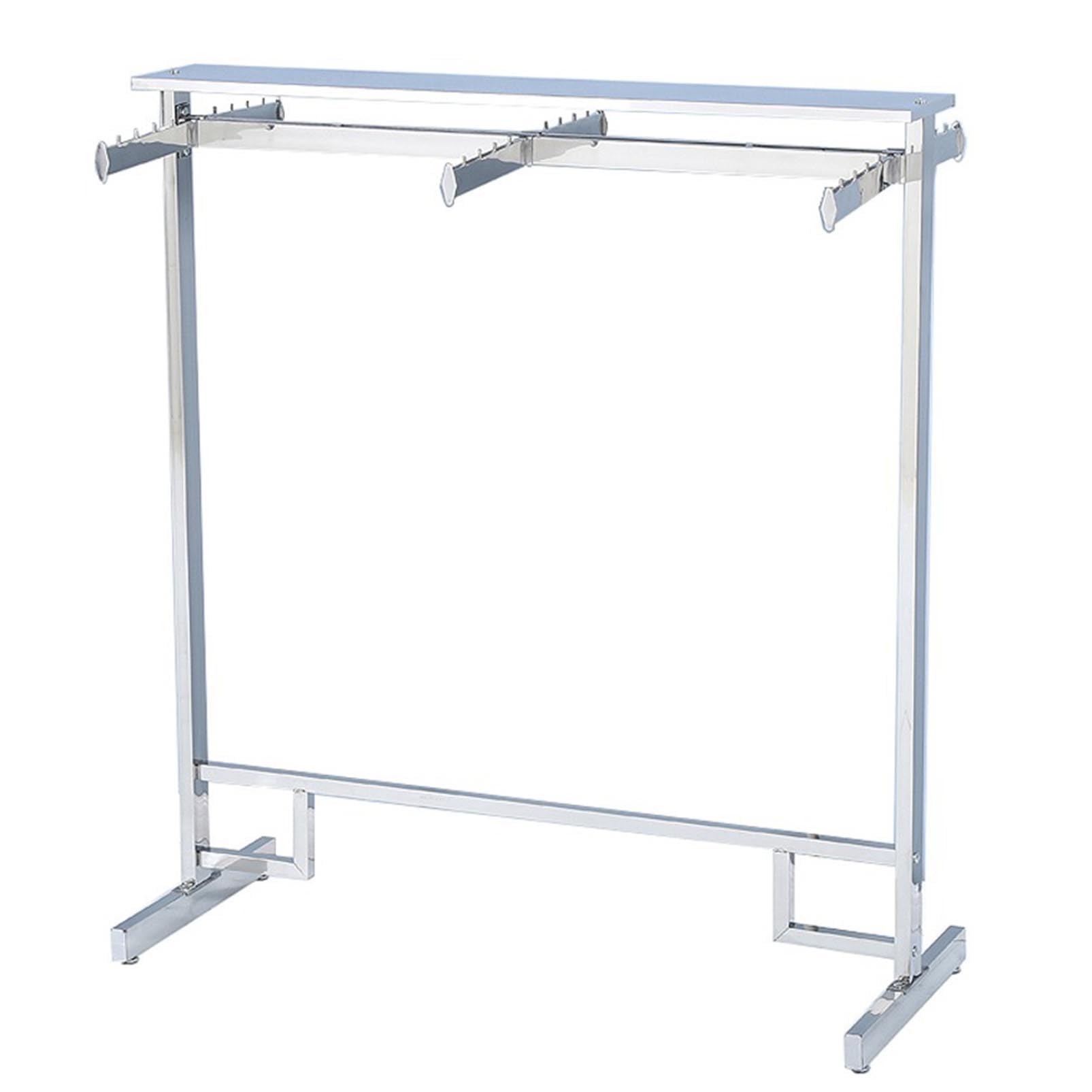 YNBSHGAA Modern Garment Rack Clothing Store Retail Display Rack, Floor-Standing Pants Hanger Dress Clothes Shelves, Commercial Clothing Organizer in Retail Boutiques, Bedroom Laun,Silvery