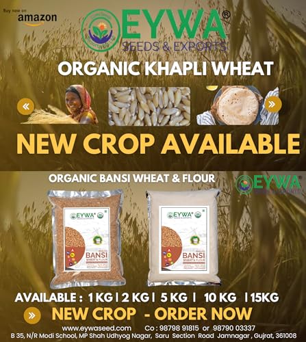 Image of Eywa Seeds & Exports Pvt Ltd Organic Bansi Bhaliya Wheat Flour (15 Kg) For Eating And Cooking |Bansi Bhaliya Daane Atta Produce Of India From Organic Farms |