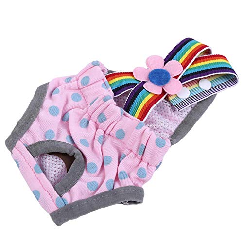 Image of Washable Female Dog Diapers Underwear, 6Sizes Pet Sanitary Pants Cloth Diaper Nappy Covers Underwear Reusable Suspender(S /10号)