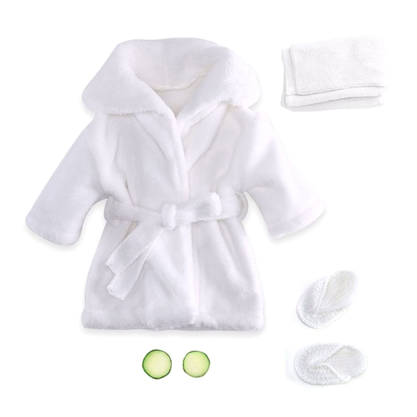 Lovely Newborn Outfit Photography Prop Baby Bathrobe Towel Cucumber Slices Set Shower 0-3 Baby Boys Girls