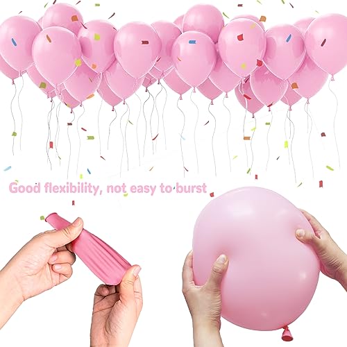 Image of Pastel Pink Balloons 12 Inch 100 Pack light Pink Latex Balloons Baby Pink Party Balloons Round Helium Balloons for Girls Womens Birthday Wedding Anniversary Baby Shower Decorations