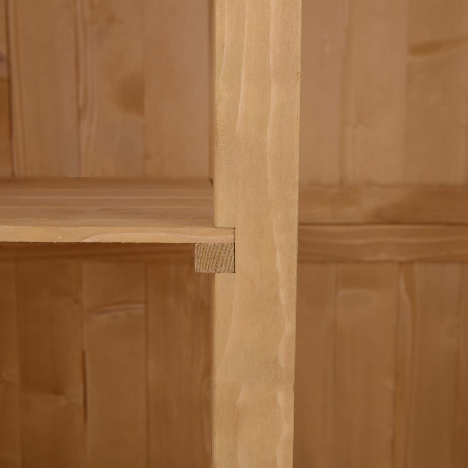 Outsunny Casetta da Giardino in Legno di Abete con Porta Doppia, Capanno Attrezzi con Mensole e Finestre, 127.5x50x164cm