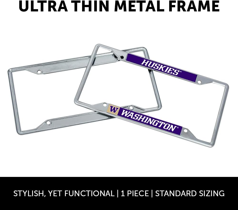 Desert Cactus University of Washington Car Accessories Huskies Metal License Plate Frame and Tag Holder for Front or Rear of Car (Mascot) - Image 2