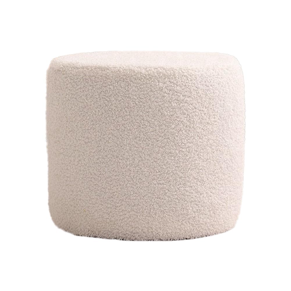 Pouf ottoman doux blanc et repose-pieds en mousse pour canapé