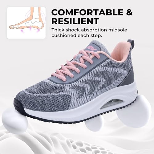 Image of SURRAY Women's Wide Width Walking Shoes - Plantar Fasciitis Arch Support Orthotic Sneakers, Comfortable Tennis Shoes for Casual Gym Workout US Size 6-11