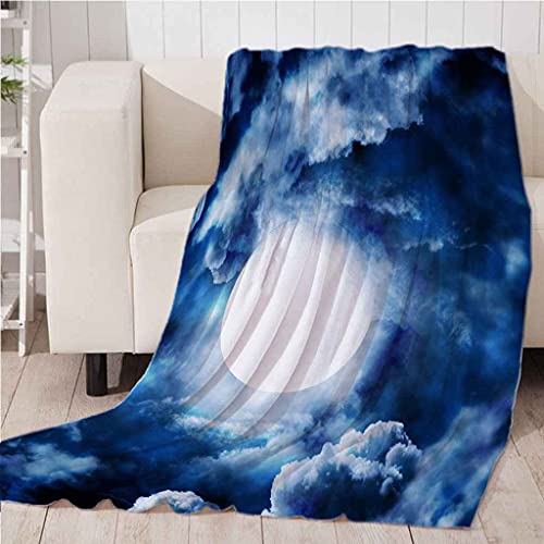 Couverture Polaire Chaude Nébuleuse Bleue Impression 3D 150x200 - 5