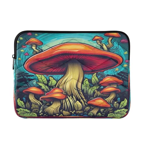 Funda para portátil de 13-14 pulgadas con diseño colorido de hongos