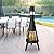 Vilobos Outdoor Wood Burning Chiminea Fire Pit - Heavy Duty Metal Design with Log Grate & Mesh Screen - Modern Fireplace for Patio, Backyard & Garden - Black