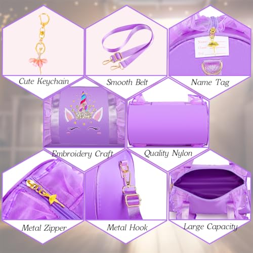 Image of Dorlubel Cute Toddler Ballet Dance Bag for little Girl Tutu Dress Bag with Key Chain