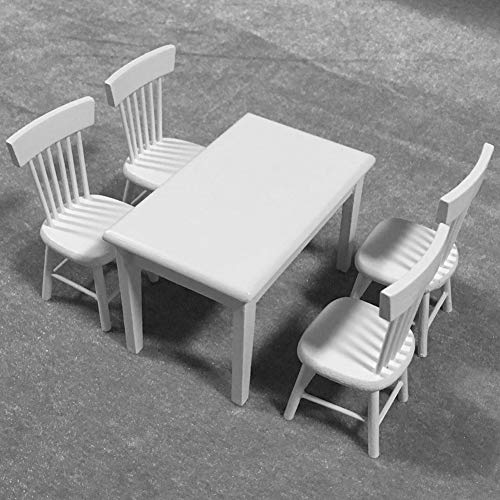 Generic Modelo de Muebles de Casa de Muñecas, Silla de Comedor de Madera, Ideal para Mejorar Las Habilidades Prácticas y la Creatividad de los Niños en Blanco, Adecuado para Muñecas 1:12 (White)