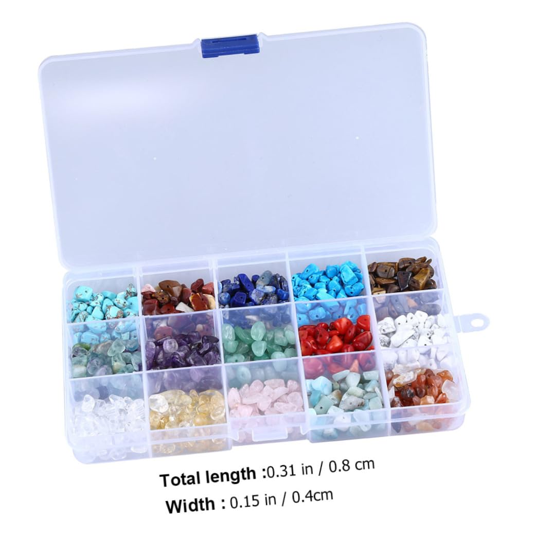 Set di Pietre Naturali per Creazione Gioielli 300 Perline di Ametista, Lapislazzuli, Occhio di Tigre, 15 Scomparti, per Realizzare Collane e Bracciali Fai da Te