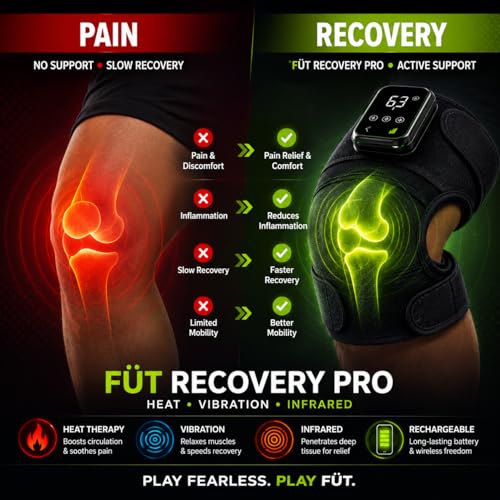 Masajeador de rodillas con calor y vibración – Faja térmica inalámbrica para rodilla para recuperación, compresión y soporte muscular – Envoltura infrarroja para rodillas para entrenamientos, gimnasio, running y alivio diario miniatura 3