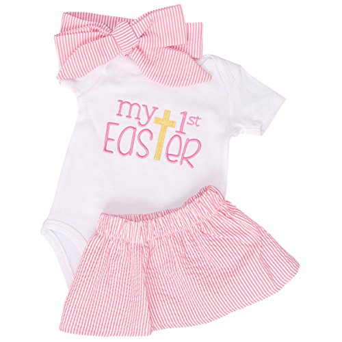 Unique Baby Girls My 1st Easter Skirt Layette Set (Newborn)