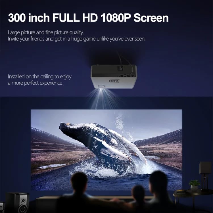 Image of AUN AKEY6 Full HD 4K Supported Android Version Projector, 6500 Lumen and Home Theatre 1080P for Compatible with TV Stick, Set Top Box, HDMI, USB, Laptop