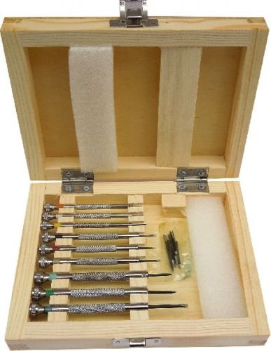 Set Of 9 Professional Watch Screwdrivers Boxed With Spare Bits