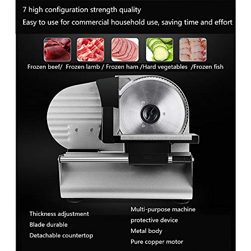 200W Elektrischer Allesschneider Fleisch-Schneidemaschine Für Home Funktionen Schnittstärkenkontrolle Deli Fleisch… – Bild 3