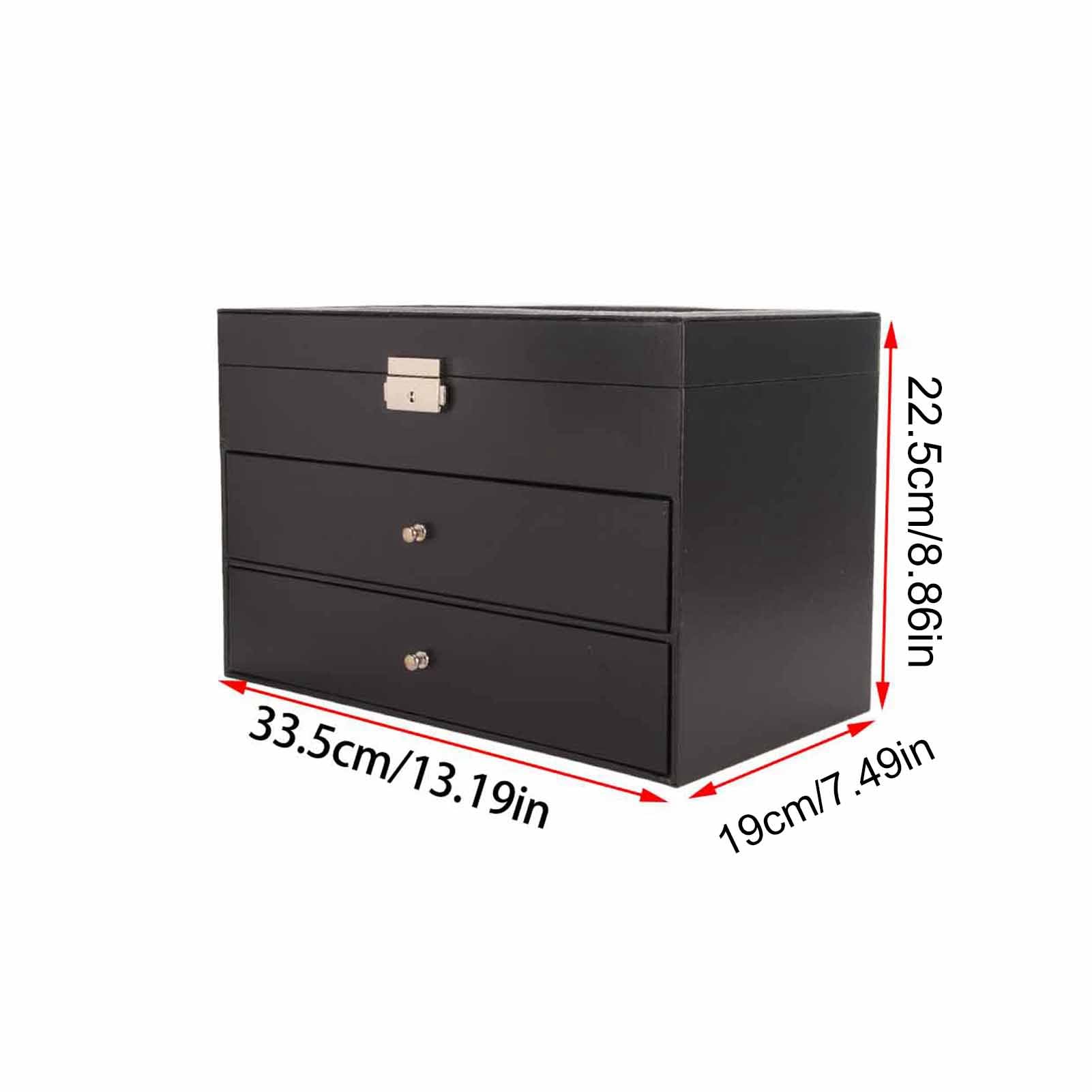 Sxhlseller Sonnenbrillen-Organizer mit 18 Fächern, 3-lagige Brillen-Aufbewahrungsbox mit Vitrine, Brillenhalter-Schublade für Mehrere Brillen, Schutzhülle aus Karbonfaser-PU-Leder Zum Ankleiden