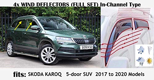 Set 4 Deflettori D'Aria Per Skoda Octavia Station Wagon 2020-2025 | Visiere Finestrini Fumé