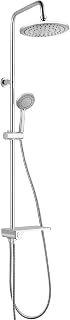 K2O Columna de Ducha sin Grifo Chillout Bay 96,5cm de Acero Inoxidable con Rociador, Repisa y Ducha de Mano con 5 Posiciones