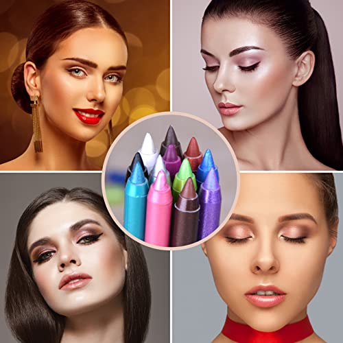 Eyeliner Pencil Set, 12 Color Eye Shadows Pen Eyebrow Pencil Eyeliner Eyebrow Lip Liner Pencil Eyeshadow Pencil Professional Eye Makeup Set - Image 8