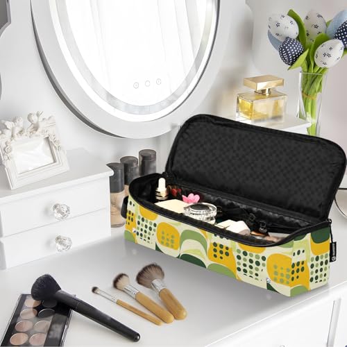 Bolsa de viaje para herramientas de cabello y alfombrilla resistente al calor con cierre, para planchas grandes, bolsa de viaje para rizadores, planchas, rizadores, estilizador, patrón abstracto verde miniatura 7